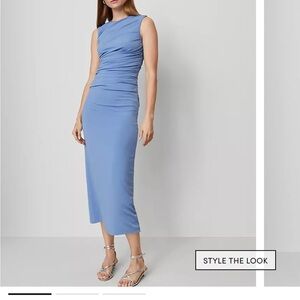 Ann Taylor Ruched Midi Dress